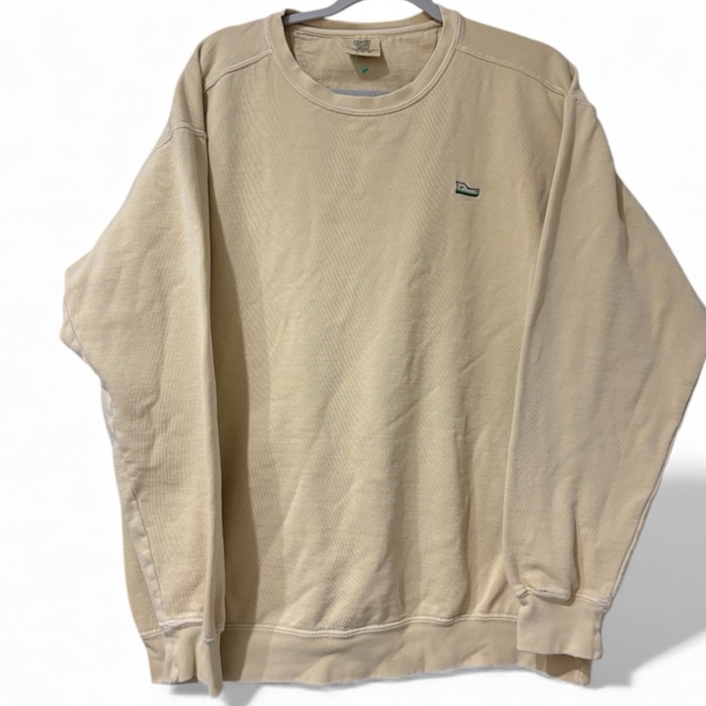 Comfort Colors Butter Yellow Tug Stuff from Leland Michigan Sweatshirt in L